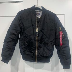 Alpha Industries Black Bomber Jacket - Small